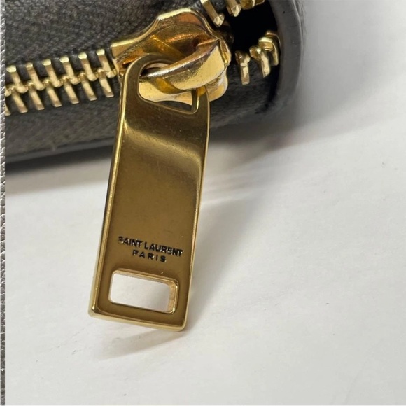 Saint Laurent Charcoal Wallet with Gold Accent - Picture 6 of 13